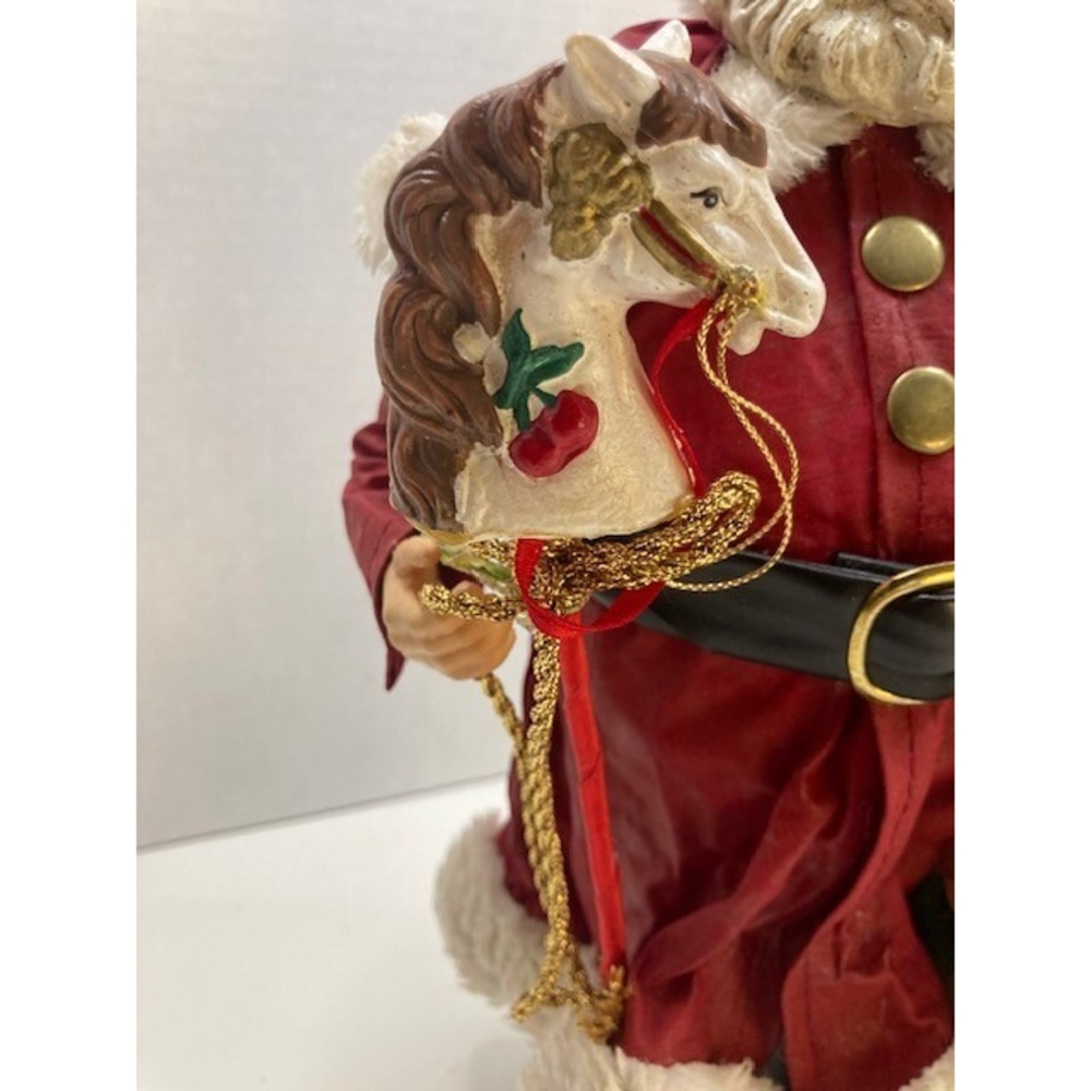 Vintage Fabric Mache Santa Caraouel Horse Gifts Collectible Figure 12 in - Picture 7 of 10